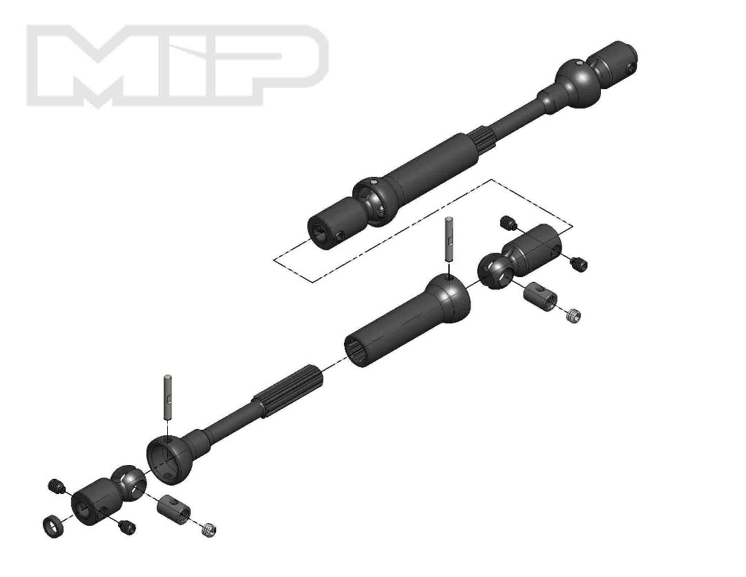 MIP X-Duty, Center Drive Kit, 120mm to 145mm w/ 5mm Hubs, Axial - Click Image to Close