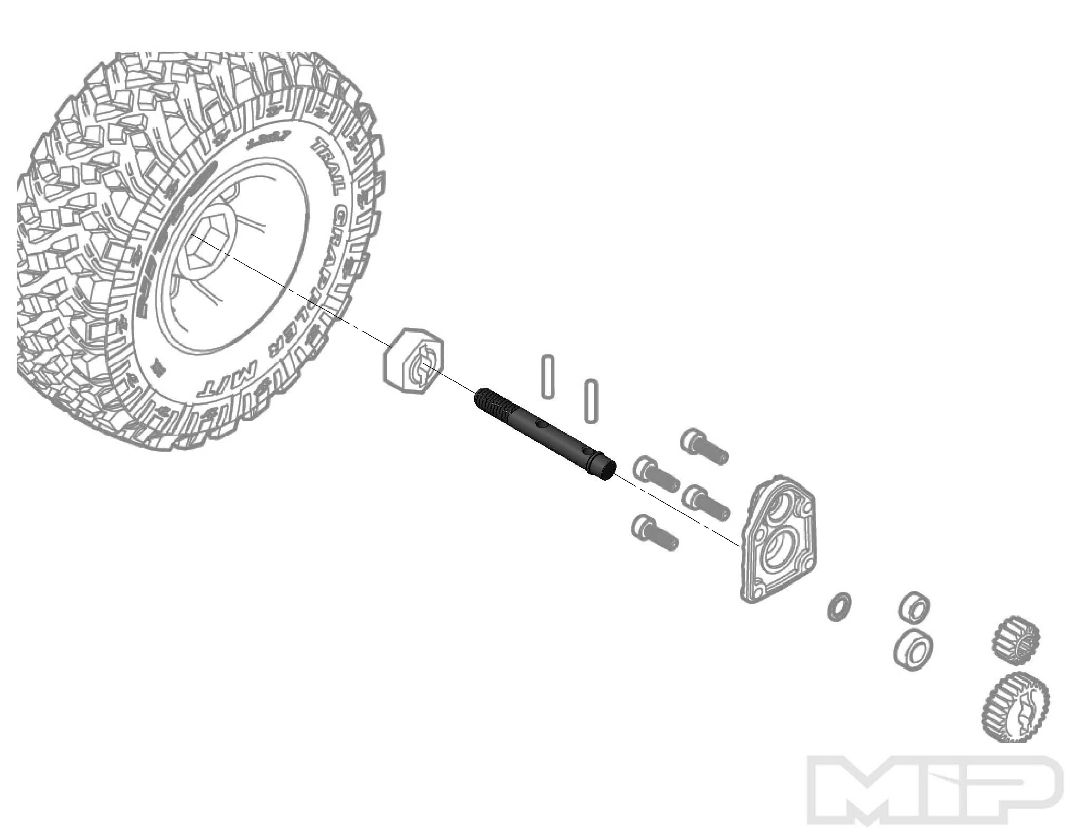 MIP 4mm HD Axle, Capra 1/18th (4)