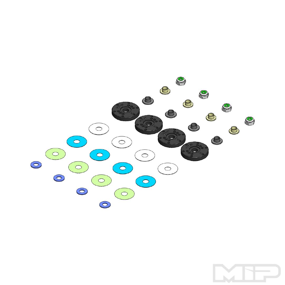 MIP Bypass1 Hi-Flow Pistons, 6-Hole x 1.3mm, 1/8th Scale