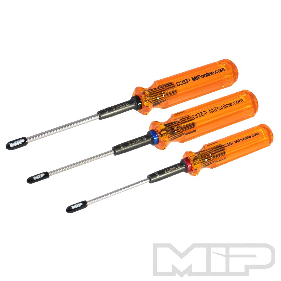 MIP Hex Driver Ball Wrench Set Gen 2, Metric (3),2.0mm, 2.5mm, & 3.0mm