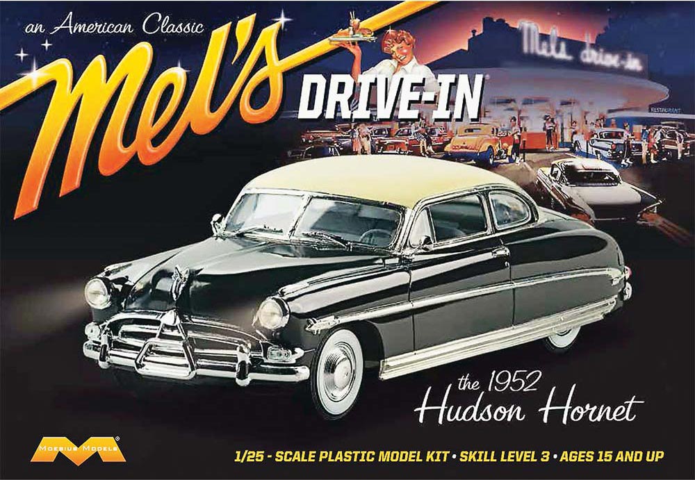 Moebius 1952 Hudson Hornet Mel's Drive-In 1/25 Model Kit - Click Image to Close