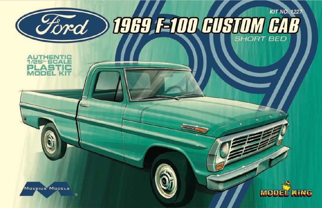 Moebius 1969 F-100 Custom Cab Short Bed 1/25 Model Kit - Click Image to Close