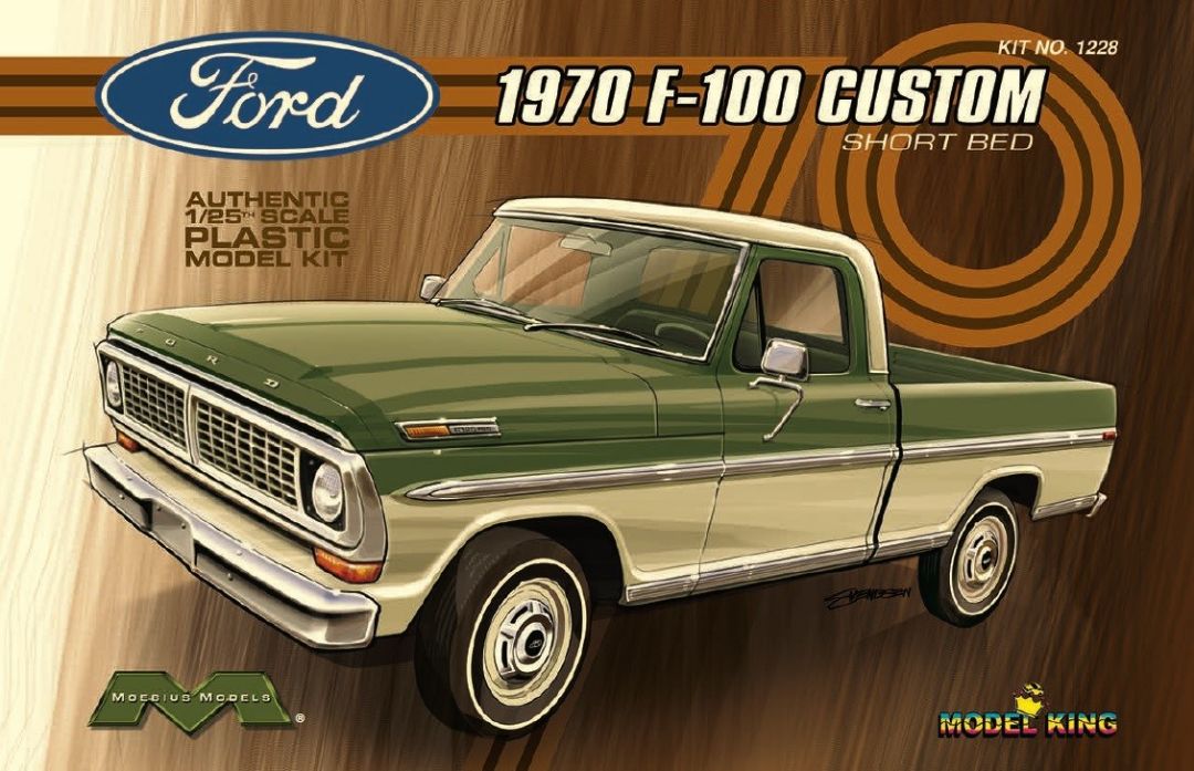 Moebius 1970 F-100 Custom Short Bed 1/25 Model Kit - Click Image to Close