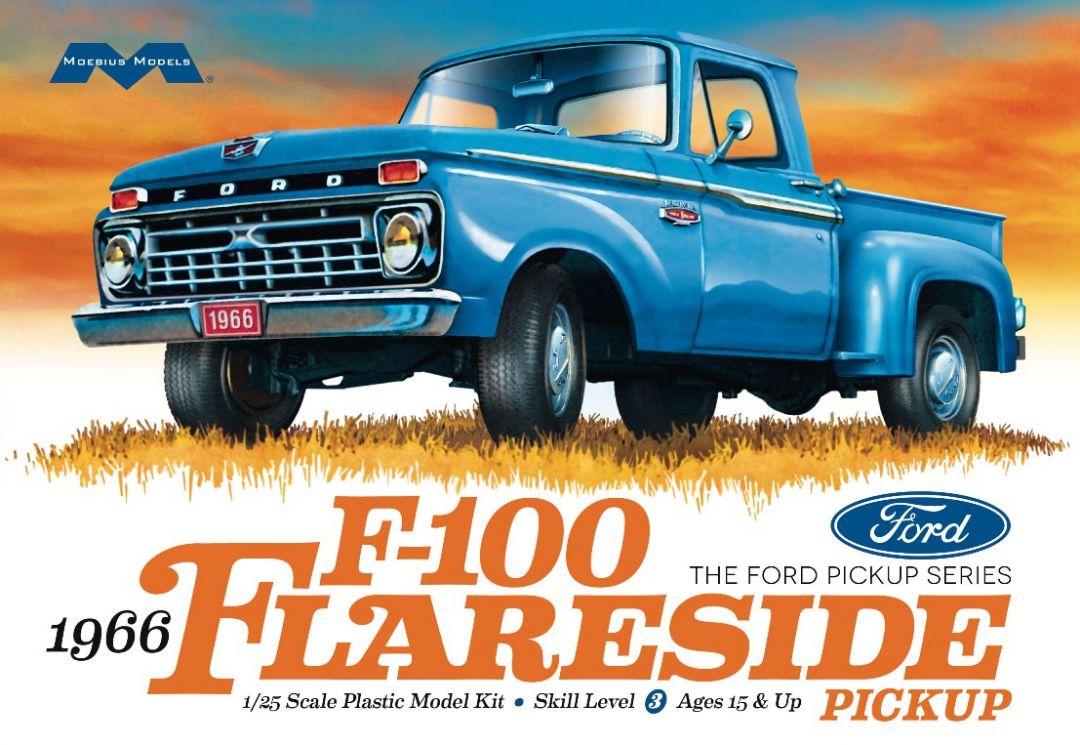 Moebius 1966 Ford F-100 Flareside Pickup 1/25 Model Kit Level 3