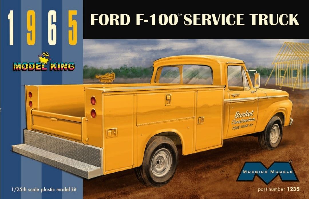 Moebius 1965 Ford F-100 Service Truck 1/25 Model Kit - Click Image to Close