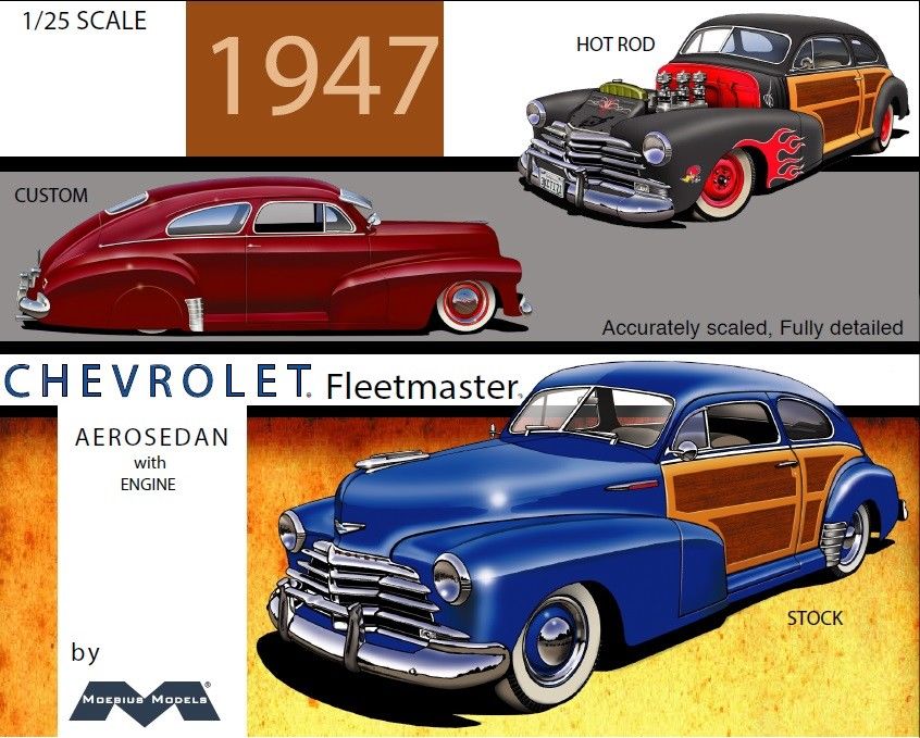 Moebius 1947 Chevrolet Fleetmaster Aerosedan 1/25 Model Kit