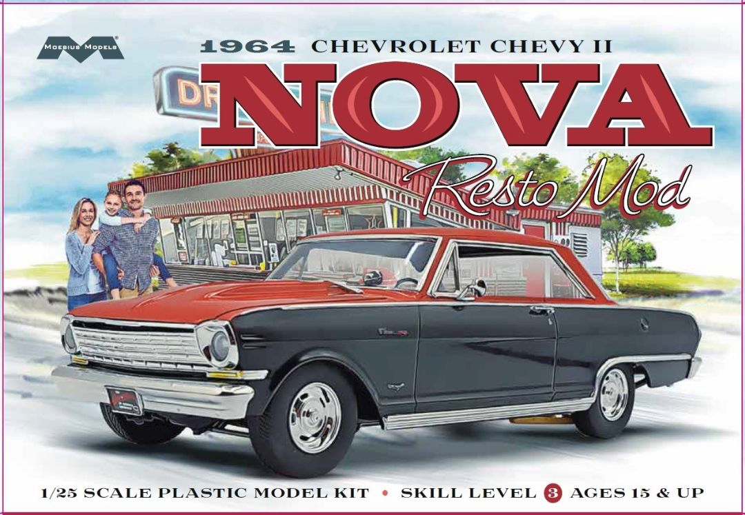 Moebius 1964 Chevy II Nova Resto Mod 1/25 Model Kit