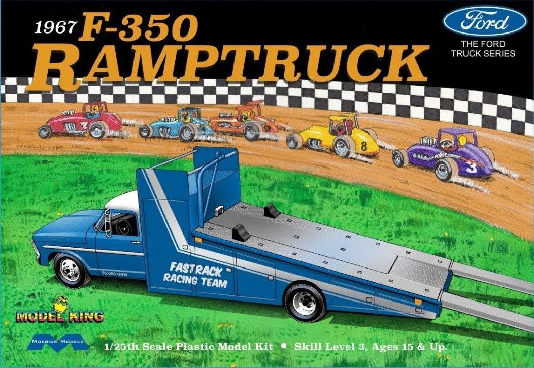 Moebius by Model King 1967 Ford F-350 Ramp Truck 1/25 Model Kit - Click Image to Close