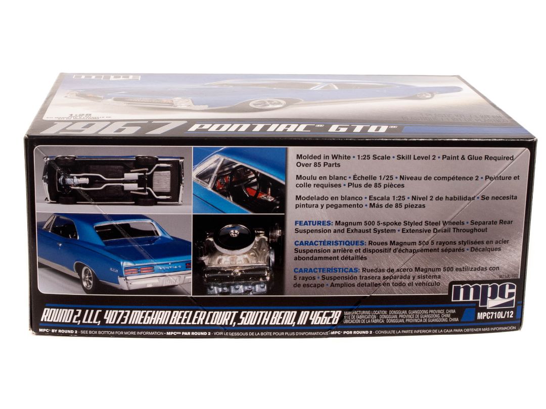 MPC 1967 Pontiac GTO Molded in White 1/25 Model Kit (Level 2)