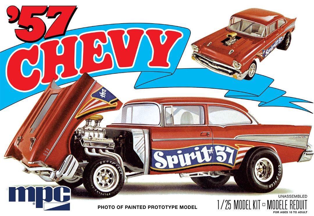 MPC 1957 Chevy Flip Nose Spirit of 57 1/25 Model Kit (Level 2) - Click Image to Close