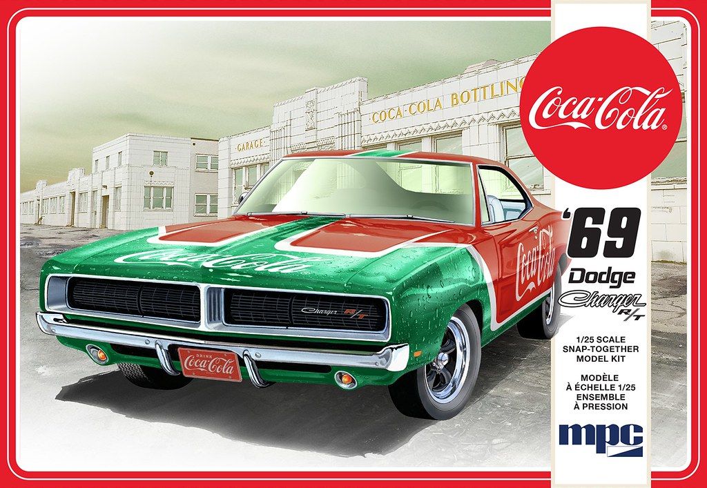 AMT 1969 Dodge Charger RT (Coca Cola) Snap (2T) 1/25 Model Kit - Click Image to Close