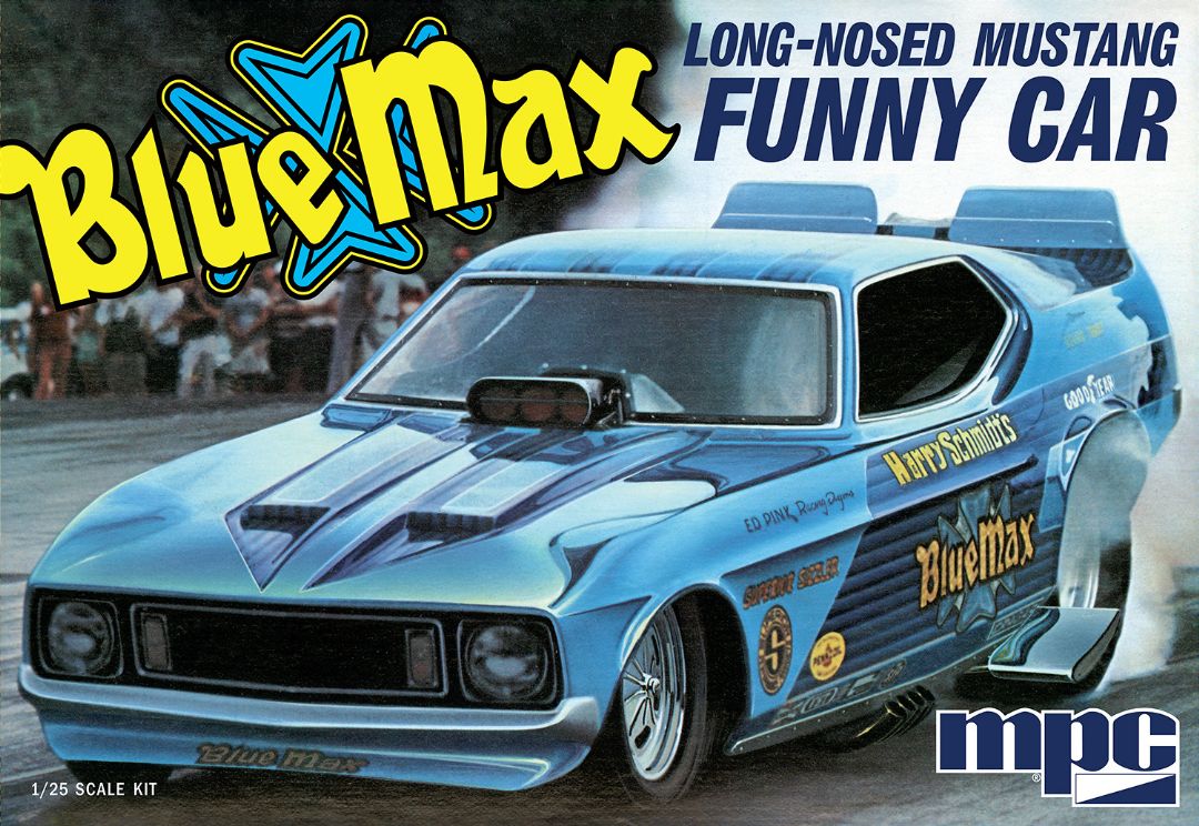 MPC 1/25 Scale Blue Max Long Nosed Mustang Funny Car
