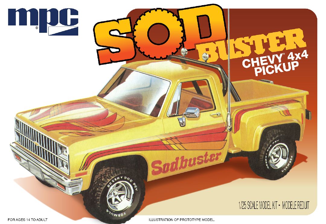 MPC 1/25 1981 Chevy Stepside Pickup Sod Buster Model Kit