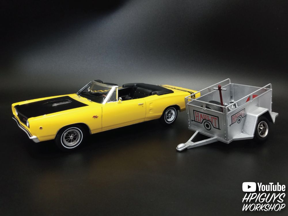 MPC 1968 Dodge Coronet Convertible w/Trailer 1/25 Model Kit - Click Image to Close