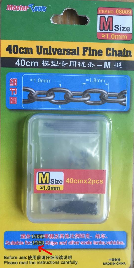 Master Tools 40cm Universal Fine Chain M Size 1.0mmX1.8mm