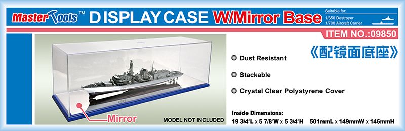 Master Tools 501x149x146mm Display Case w/Mirror Base - Click Image to Close