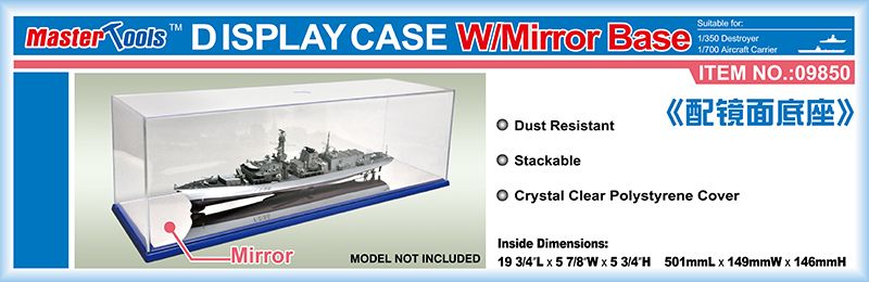 Master Tools 501x149x146mm Display Case w/Mirror Base