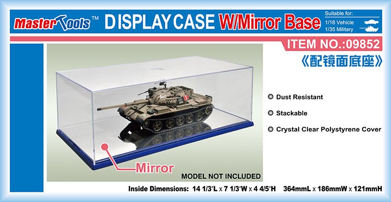 Master Tools 364x186x121mm Display Case w/Mirror Base