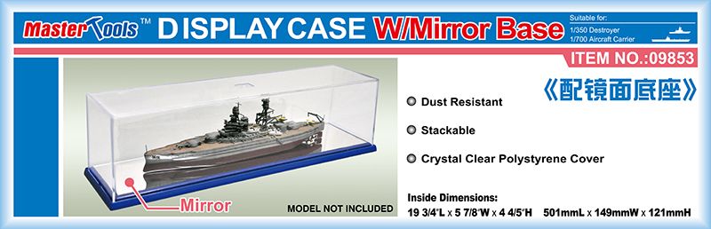 Master Tools 501x149x121mm Display Case w/Mirror Base - Click Image to Close