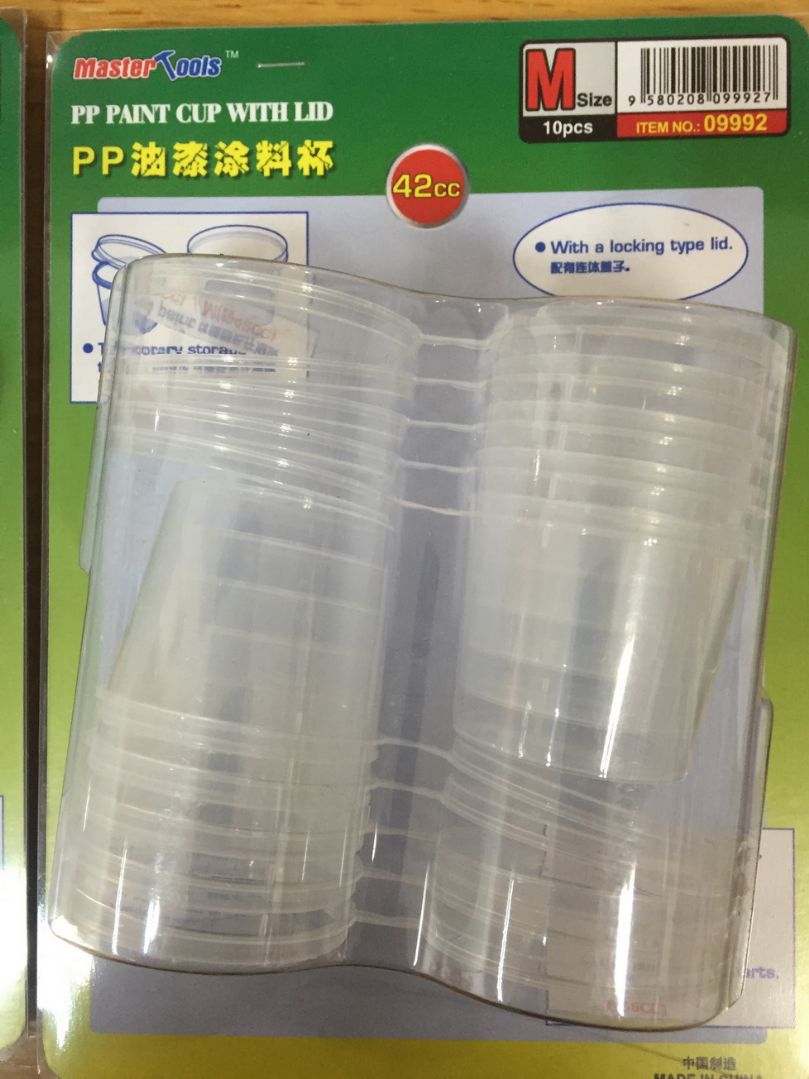 Master Tools PP Paint Cup with Lid - Medium - 42cc X 10pcs