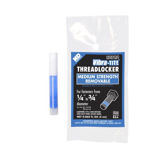 Vibra-Tite 121 Medium Strength Removable Anaerobic Threadlocker, 2 ml bullet tube, Blue