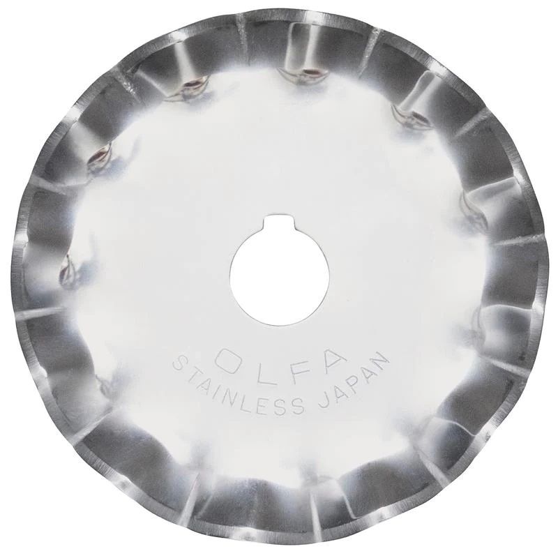 OLFA 45mm SCB45-1 Stainless Steel Scallop Blade (1) - 6 Pack - Click Image to Close