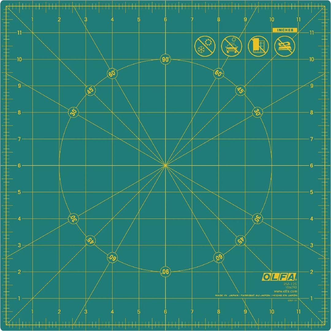 OLFA RM-12S 12x12" Rotating Rotary Cutting Mat (1)