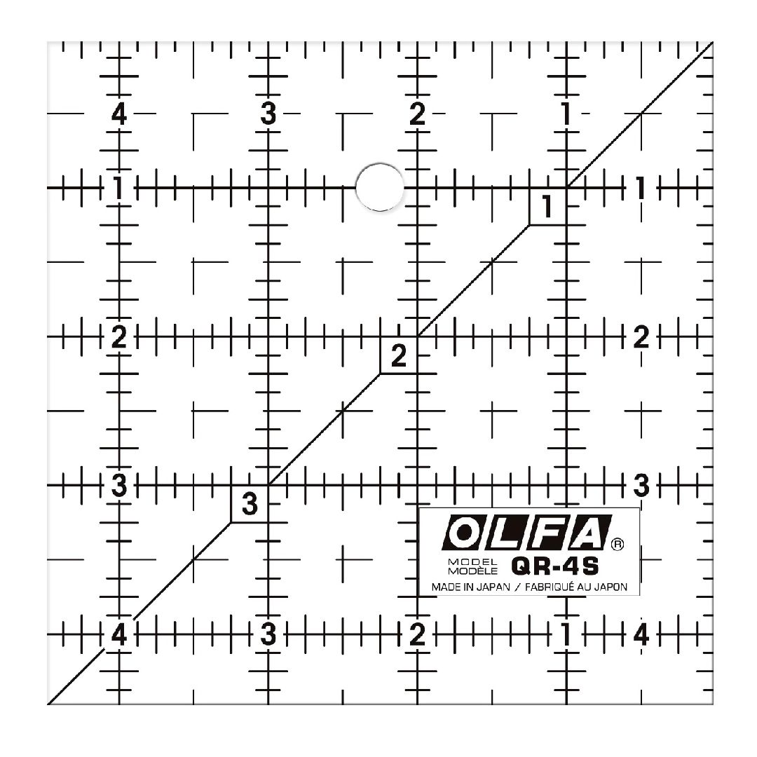 OLFA QR-4S 4 1/2" Square Frosted Acrylic Ruler (1)