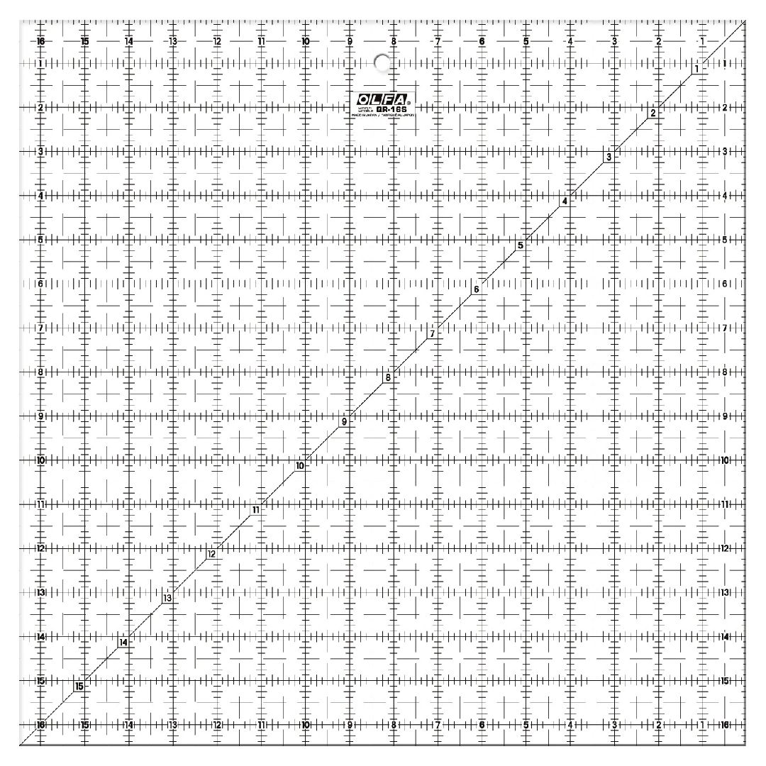OLFA QR-16S 16 1/2" Square Frosted Acrylic Ruler (1)