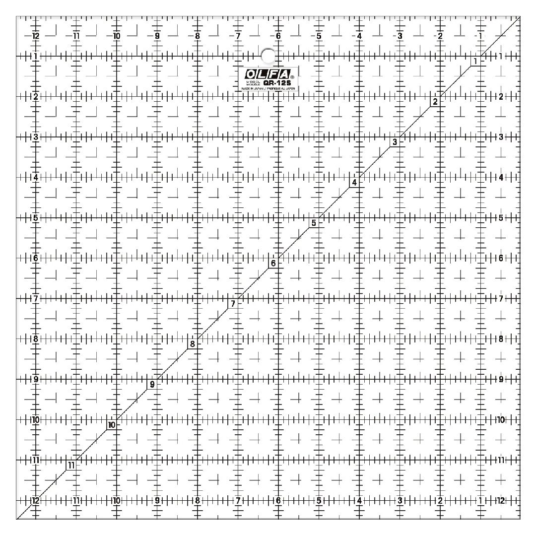OLFA QR-12S 12 1/2" Square Frosted Acrylic Ruler (1)