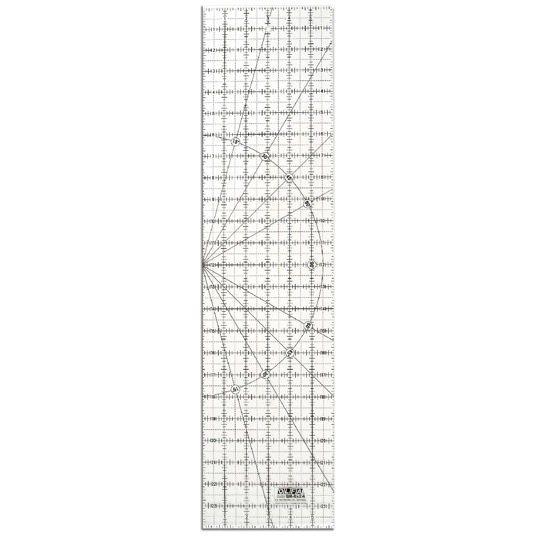 OLFA QR-6x24 6 x 24" Frosted Acrylic Ruler (1) - Click Image to Close