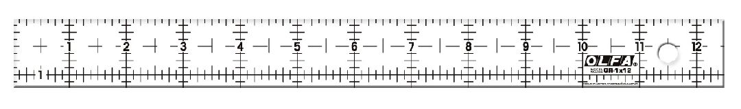 OLFA QR-1x12 1 x 12" Frosted Acrylic Ruler (1) - Click Image to Close