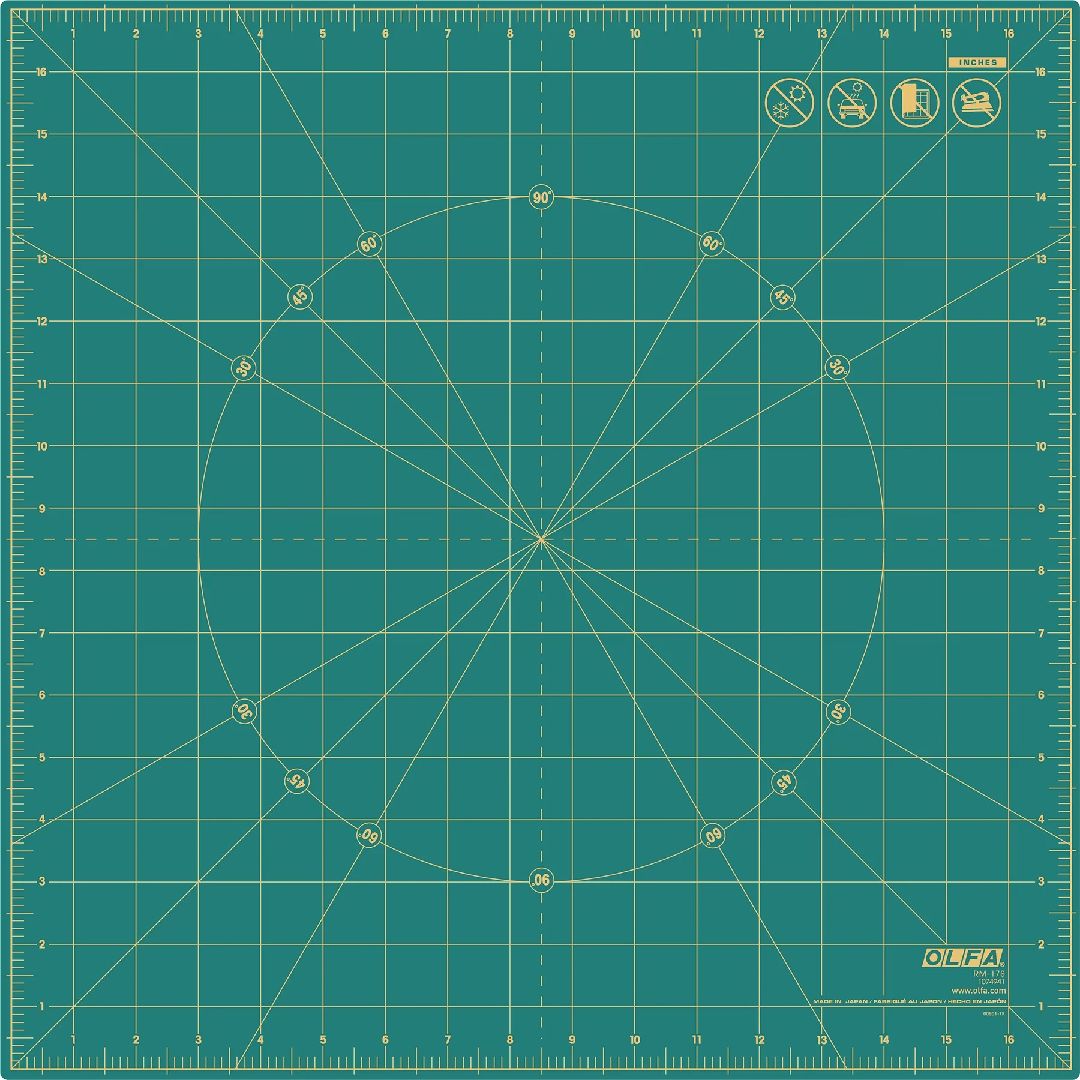 OLFA RM-17S 17x17" Rotating Rotary Cutting Mat (1) - Click Image to Close