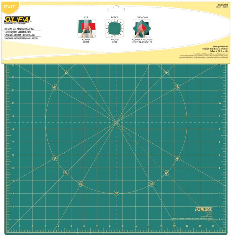 OLFA RM-17S 17x17" Rotating Rotary Cutting Mat (1)