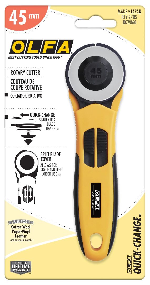 OLFA 45mm RTY-2/NS Quick-Change Rotary Cutter (1) - 6 Pack - Click Image to Close