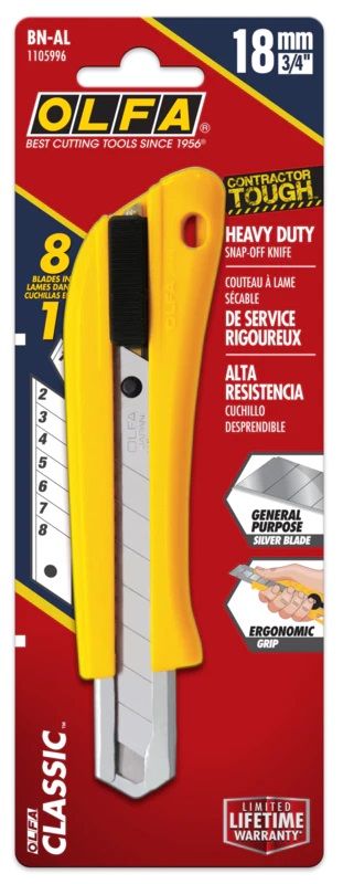 OLFA 18mm BN-AL Auto-Lock Heavy-Duty Utility Knife (1)