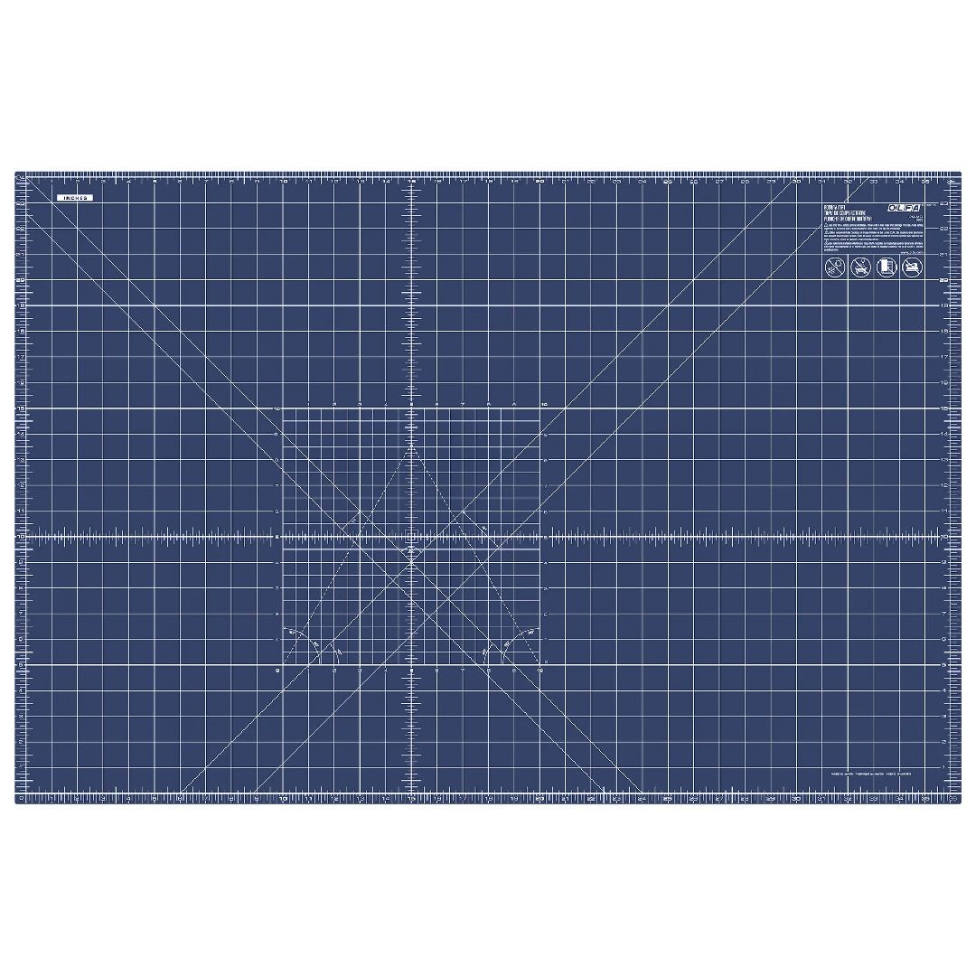 OLFA RM-MG/NBL 24x36" Double Sided Rotary Mat (1) Navy - Click Image to Close