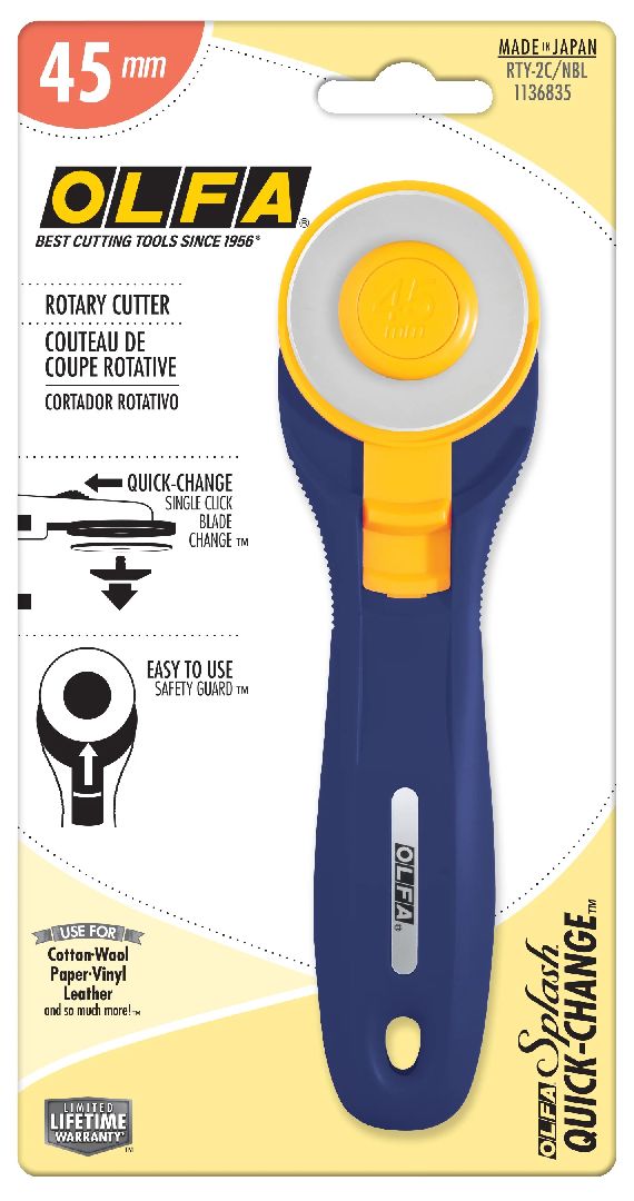 OLFA 45mm RTY-2C/NBL Quick-Change Rotary Cutter (1) Navy -6 Pack
