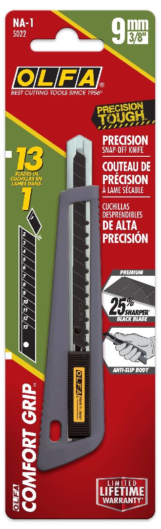 OLFA 9mm NA-1 Rubber-Grip Utility Knife (1) - 6 Pack