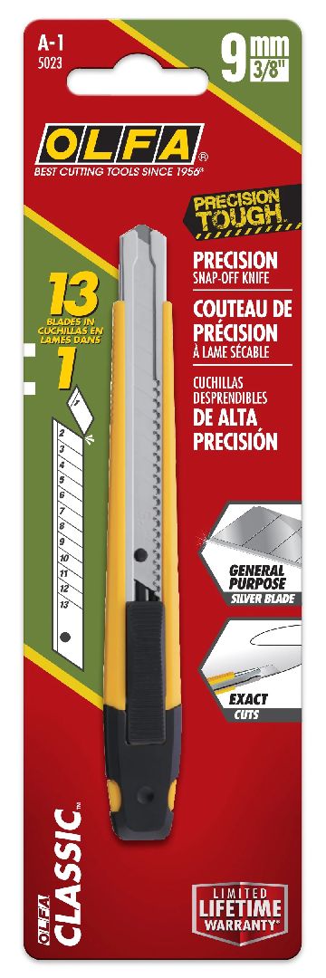 OLFA 9mm A-1 Slide Lock Utility Knife (1) - 6 Pack