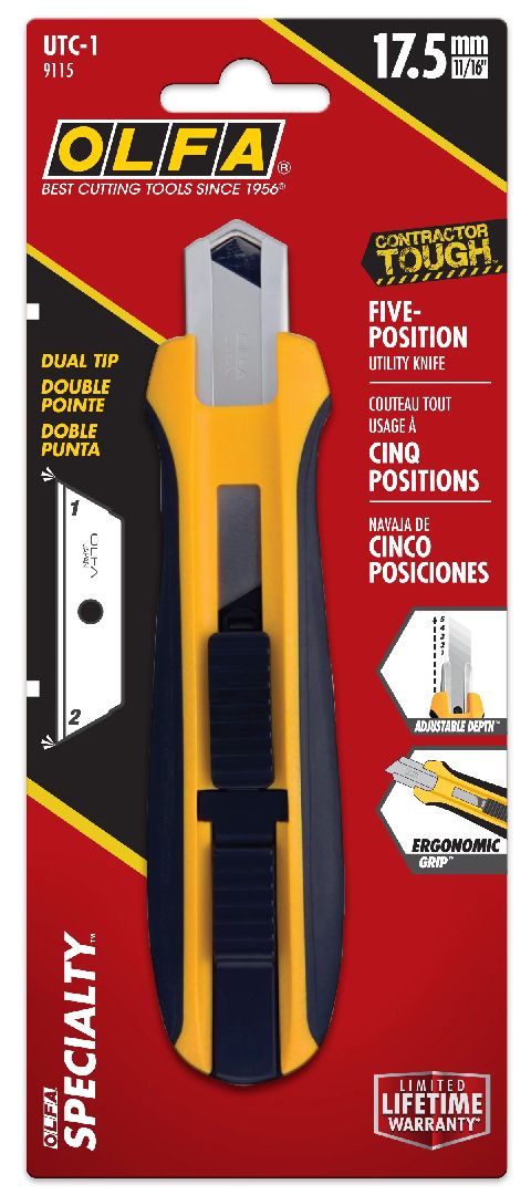 OLFA UTC-1 5-Position Utility Knife - 6 Pack