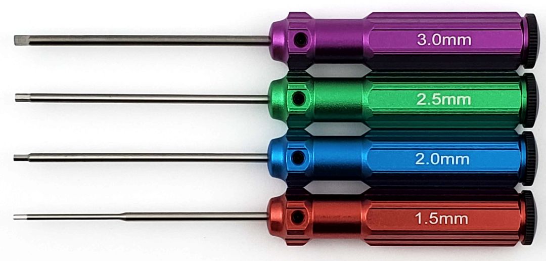 On Point Hex Screwdrivers (4) Size: 1.5mm, 2.0mm, 2.5mm, 3.0mm - Click Image to Close