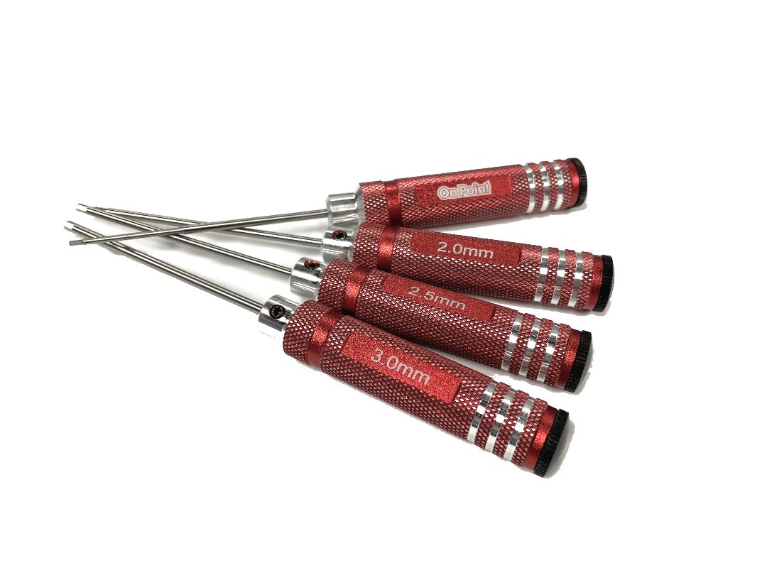 On Point Hex Screwdrivers (4) Size: 1.5/2.0/2.5/3.0mm - Red - Click Image to Close