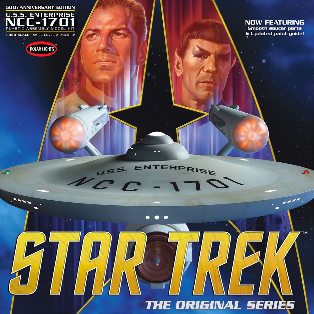 Polar Lights Star Trek TOS Enterprise 50th Anniversary 1/350 Model Kit (Level 2)