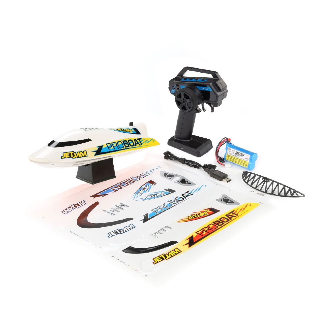 Pro Boat Jet Jam 12 Pool Racer, Brushed RTR - White (B&C Incl)