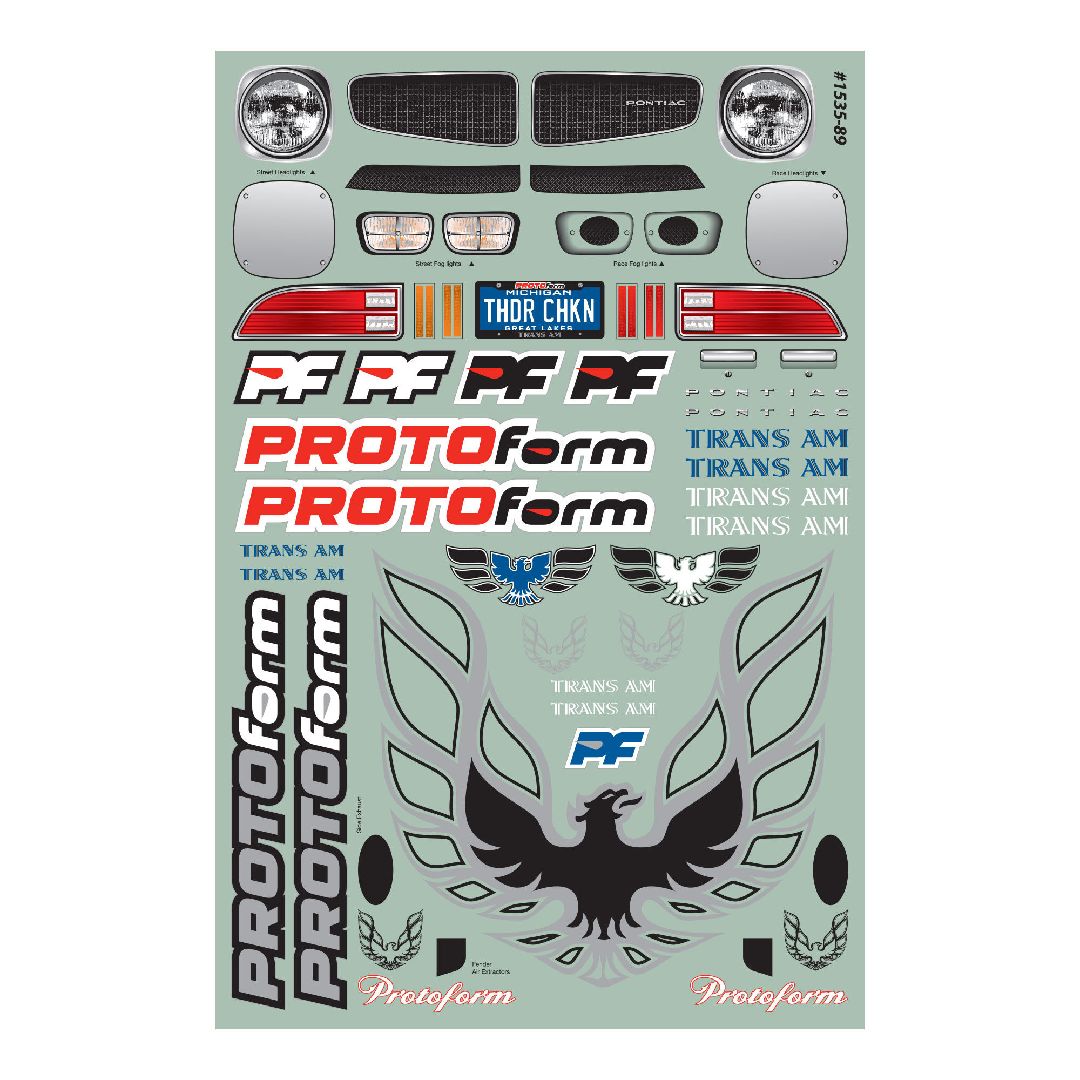 Protoform 1971 Pontiac Firebird Trans Am Clear Body,VTA