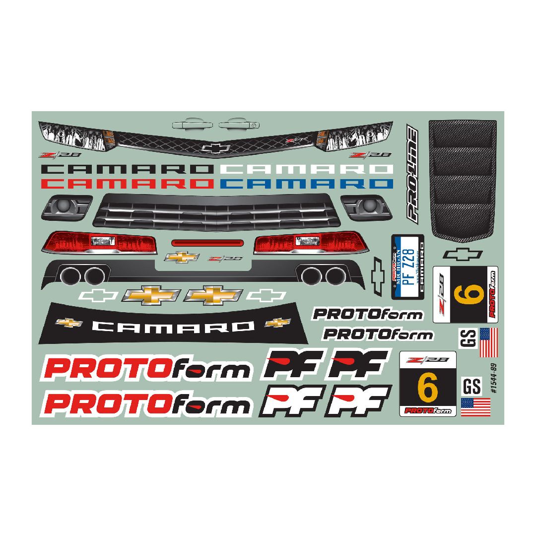 Protoform Chevy Camaro Z/28 Clear Body, 190mm : Touring Car