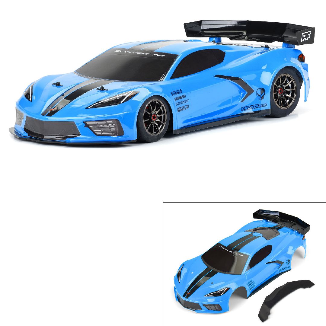 Protoform 1/7 Chevy Corvette C8 Painted Body (Blue): Felony
