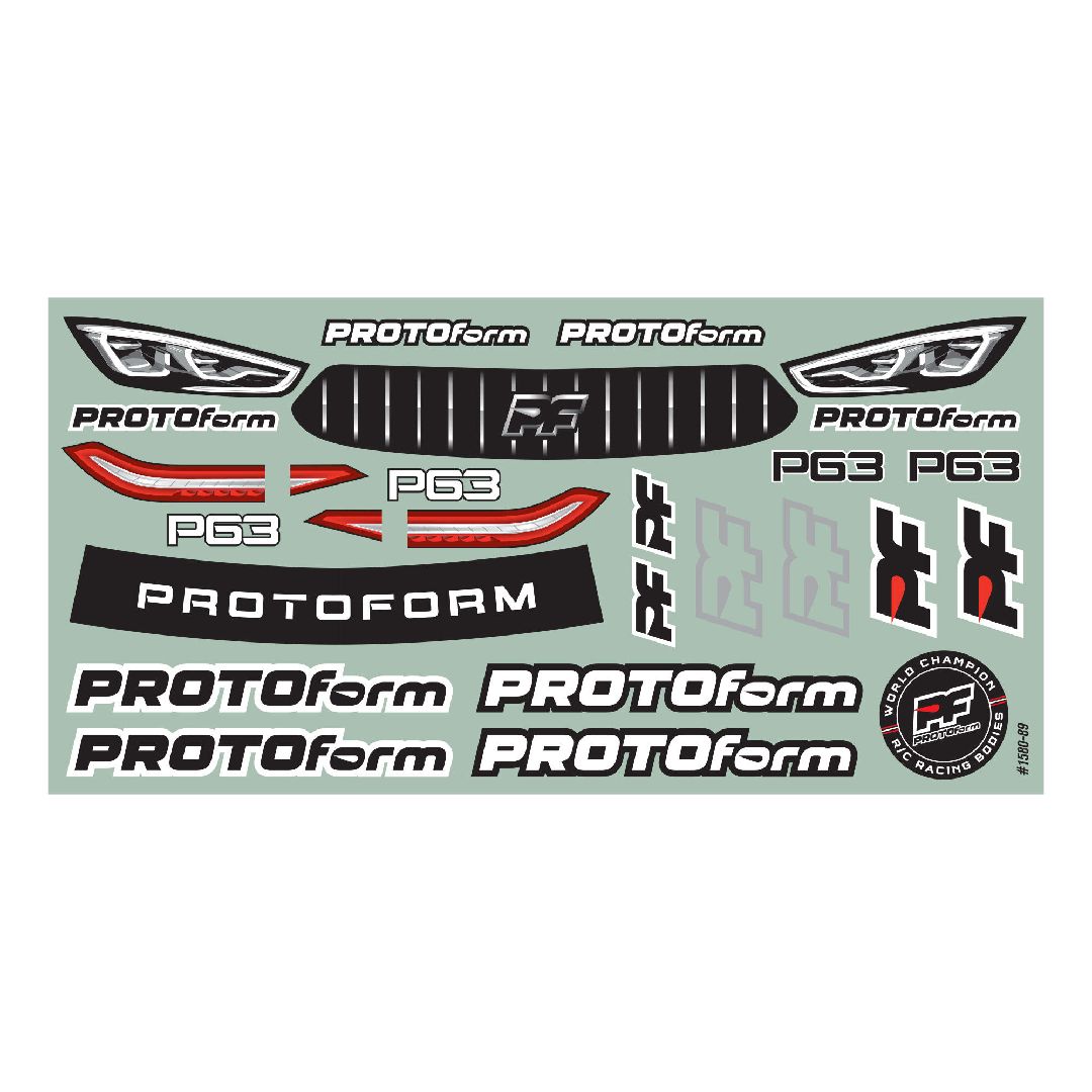 Protoform 1/10 P63 Pro-Lite (0.5mm) Clear Body for 190mm TC