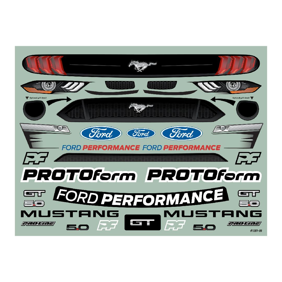 Protoform 1/7 2021 Ford Mustang GT Clear Body: ARRMA Felony